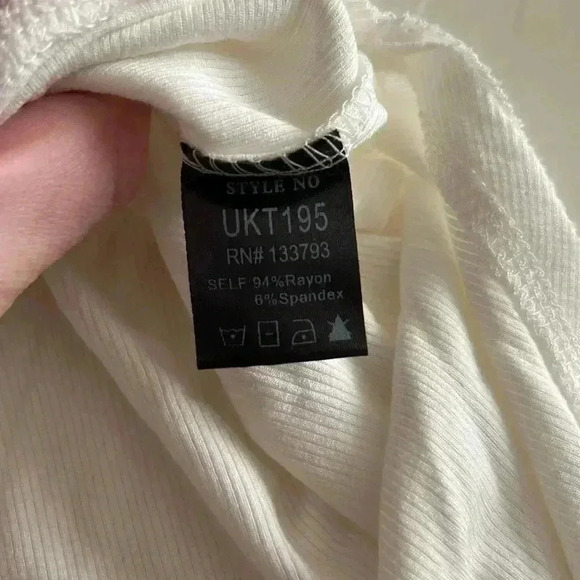 POL White Lightweight Pom Pom Detailed Pattern Oversized Hoodie Size Small - Picture 5 of 5